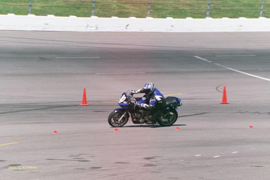 Rider in turn one, inside shot