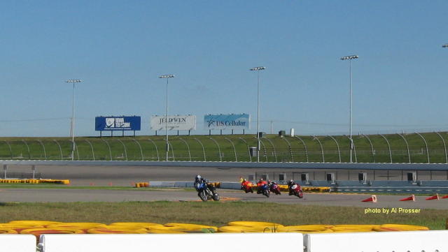 Group of riders on infield