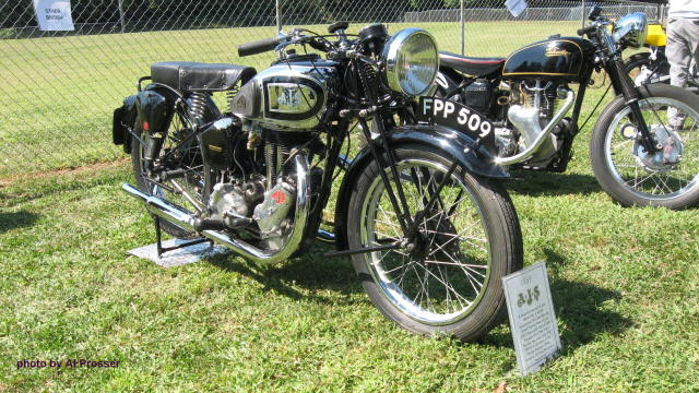 1939 AJS view from right front with sign