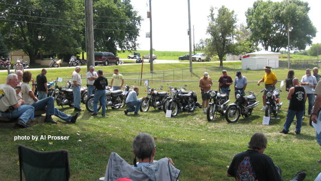 Wide angle view of bike show