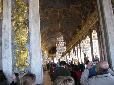 Hall of mirrors inside Palace at Versaille