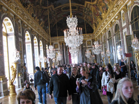 Hall of mirrors inside Palace at Versaille