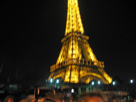 Eiffel tower at night in Paris