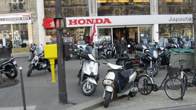 Motorcycle shops on Champs Elysees in Paris